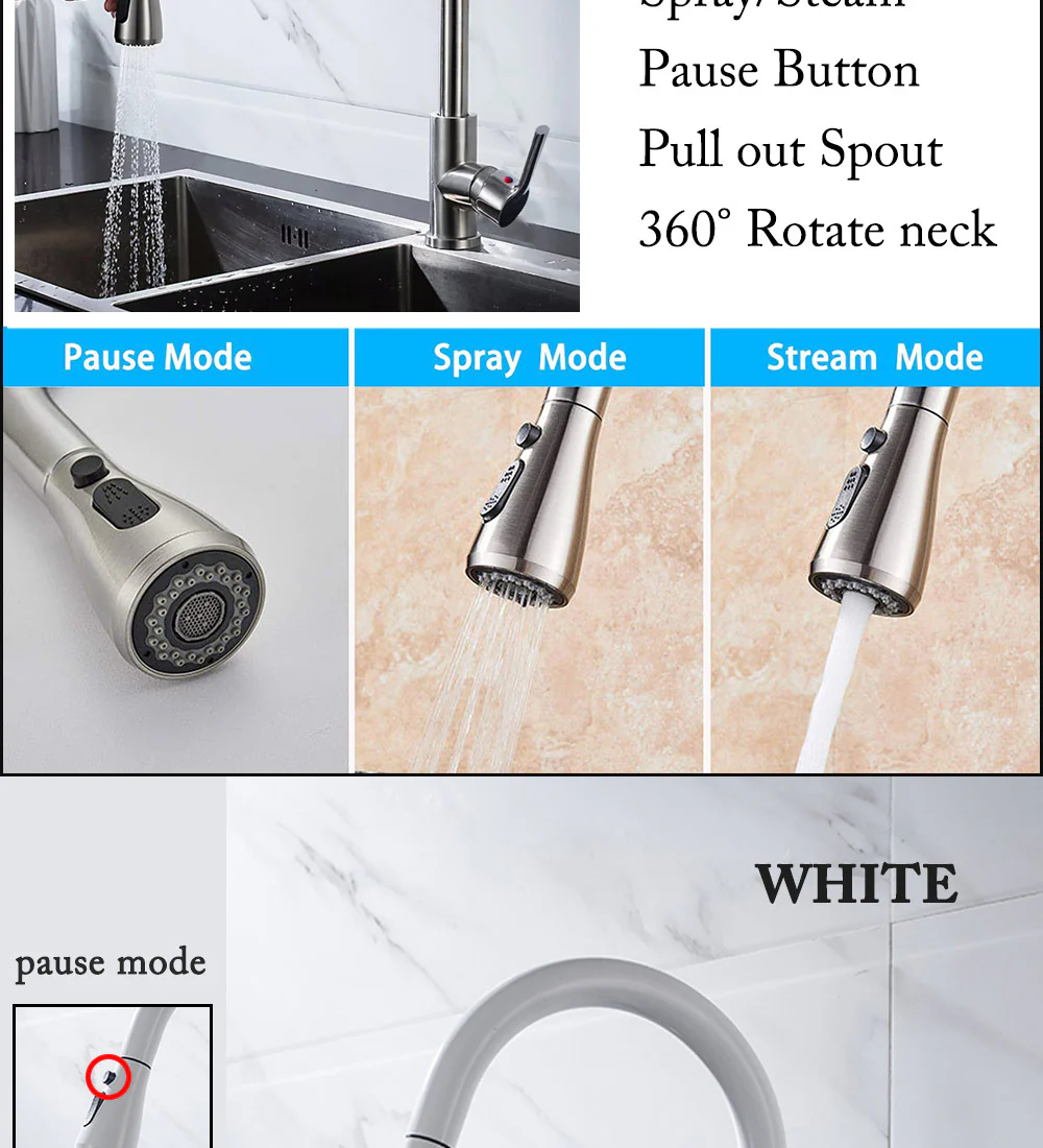 Pull Out  Kitchen Faucet Water Tap - Image 22