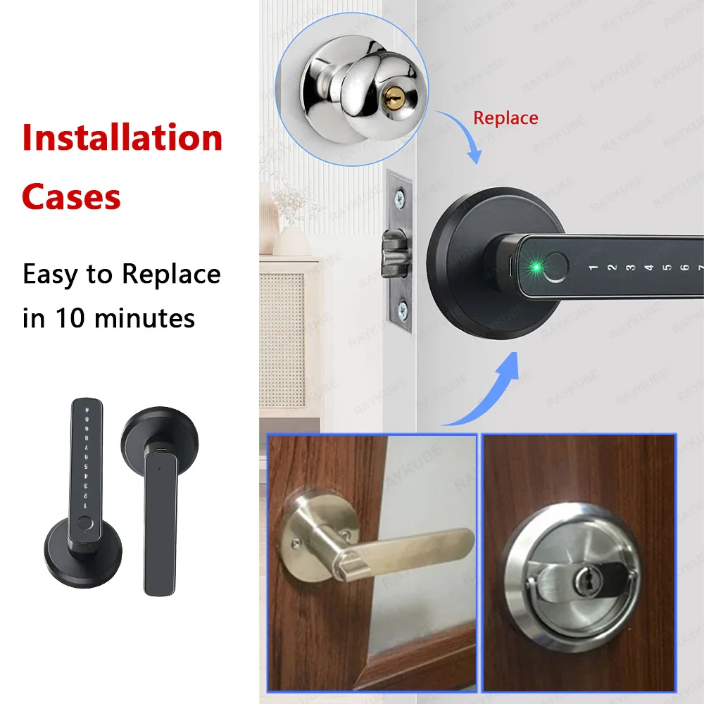 RayKube M3 Smart Fingerprint Door Lock - Image 6
