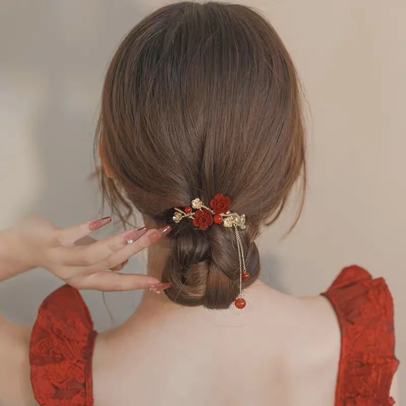 Red Rose Hair Pin - Image 2