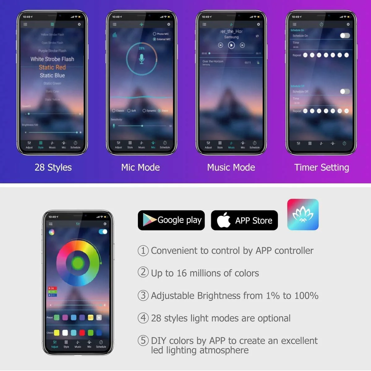Remote Control App Music LED Light Set - Image 26