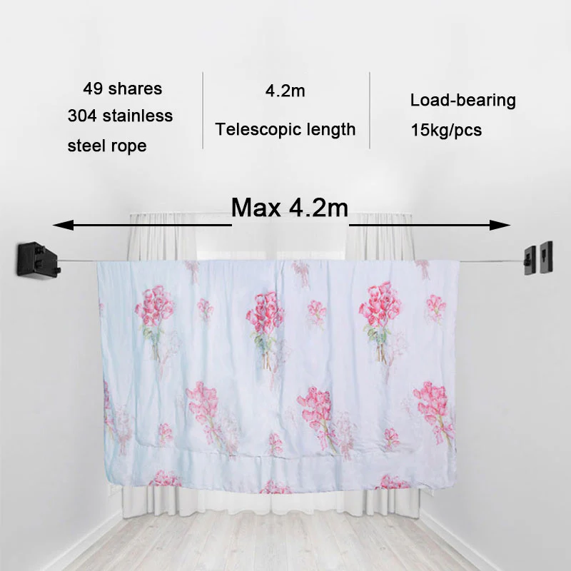 Retractable Clothes  Rope - Image 3