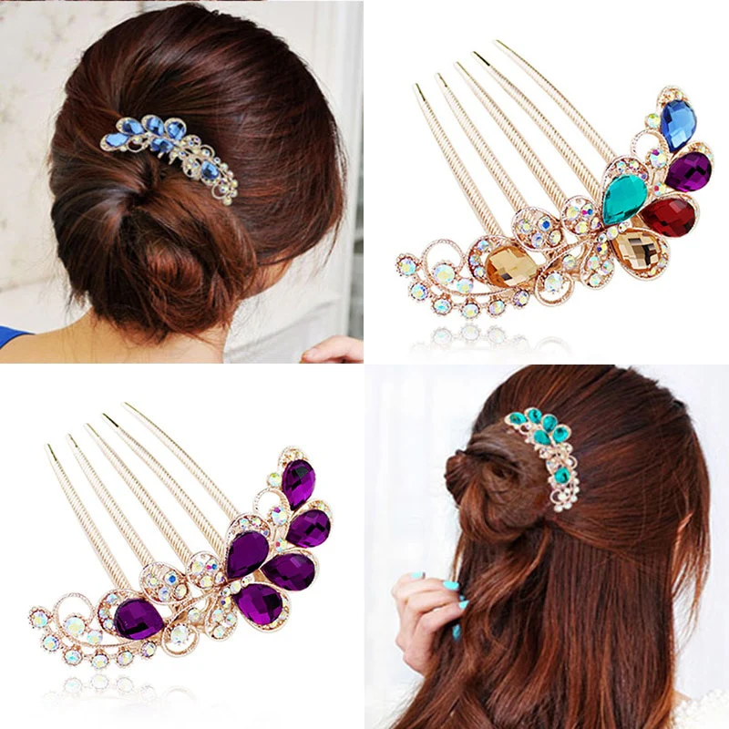 Rhinestone Butterfly Hair Comb Pin - Image 15