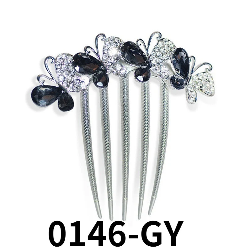 Rhinestone Butterfly Hair Comb Pin - Image 20