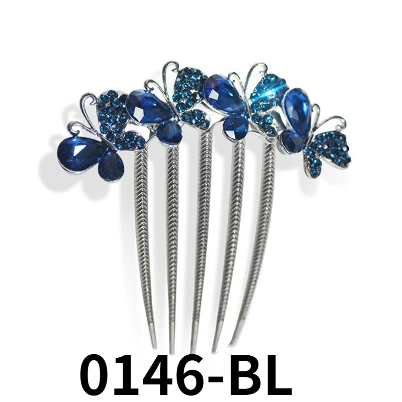 Rhinestone Butterfly Hair Comb Pin - Image 5