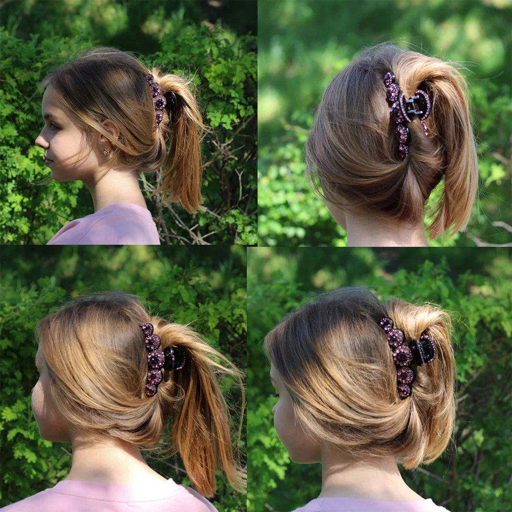 Rhinestone Crystal Hair Claw Clip - Image 40