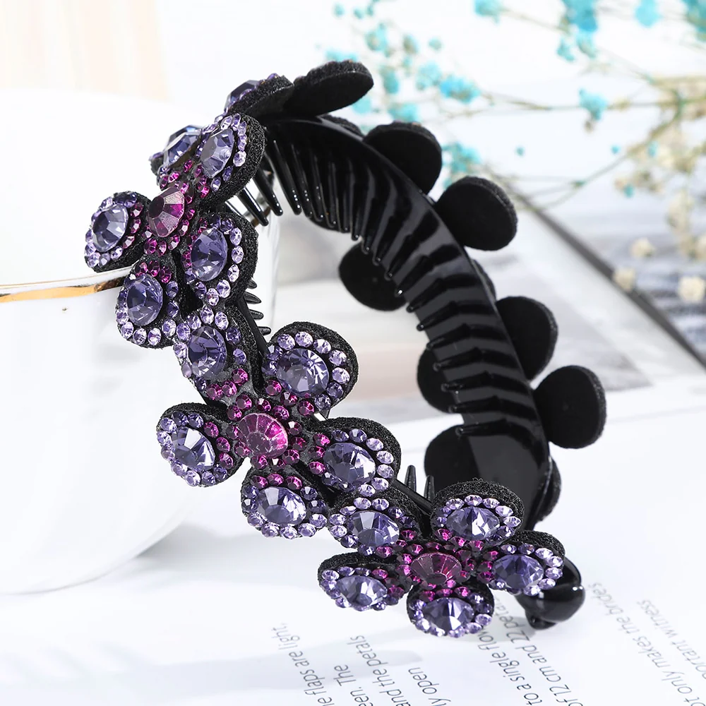 Rhinestone Flower Bun Hairpin - Image 11