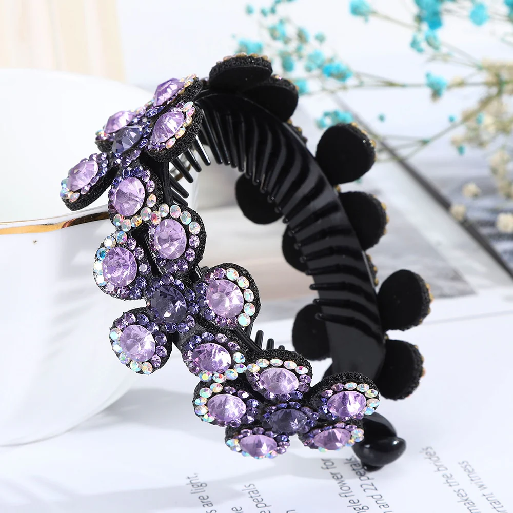 Rhinestone Flower Bun Hairpin - Image 13