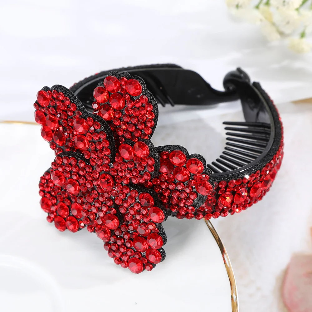 Rhinestone Flower Bun Hairpin - Image 16