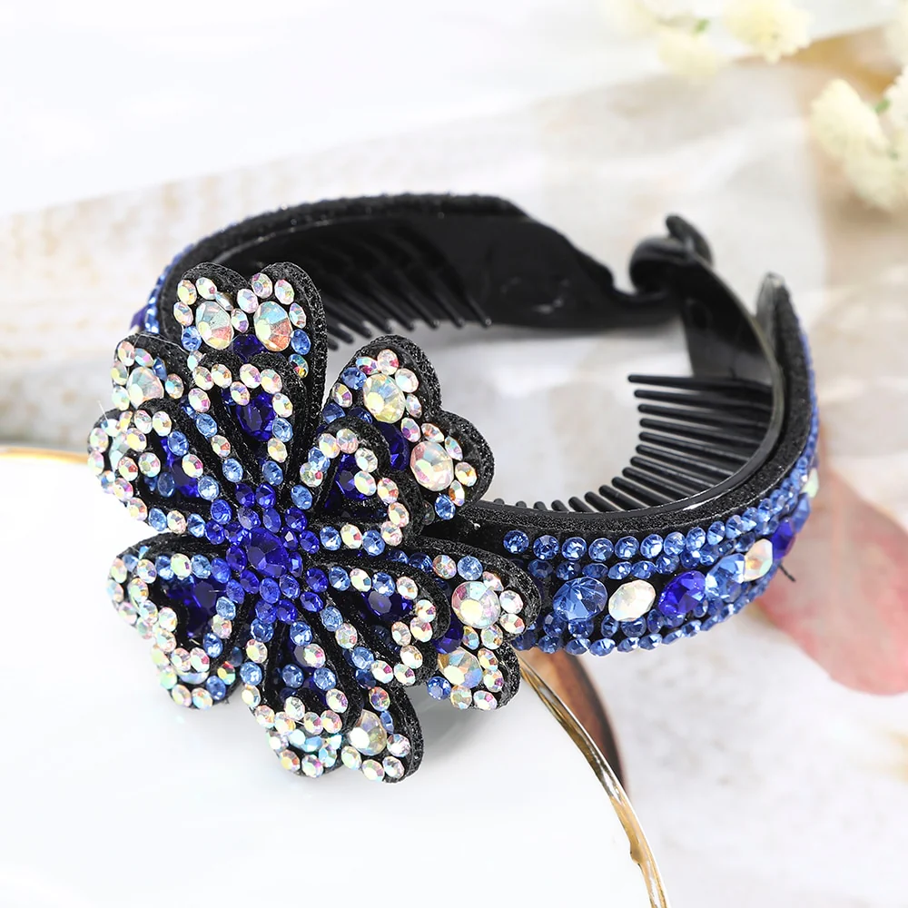 Rhinestone Flower Bun Hairpin - Image 18
