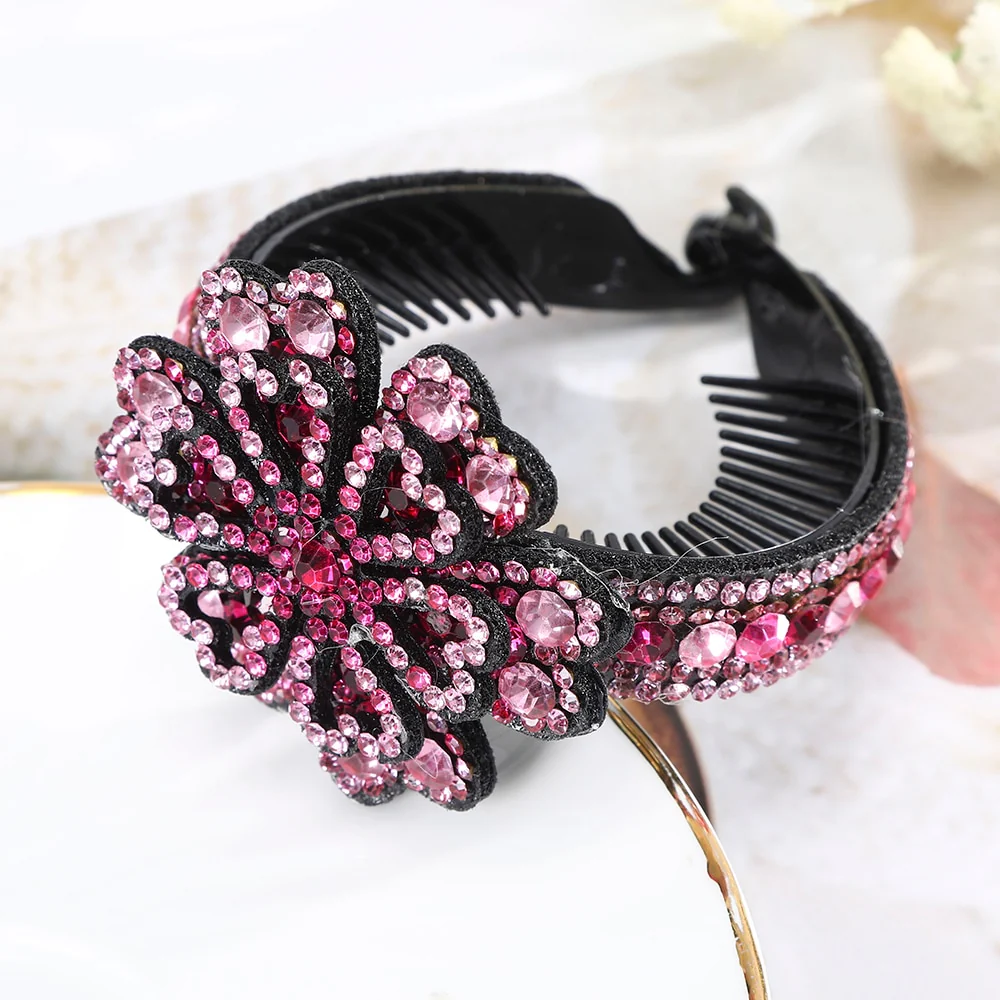 Rhinestone Flower Bun Hairpin - Image 19