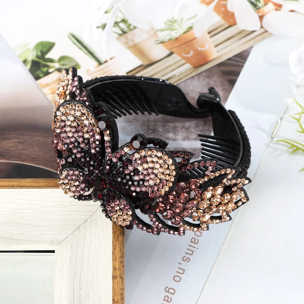 Rhinestone Flower Bun Hairpin - Image 24