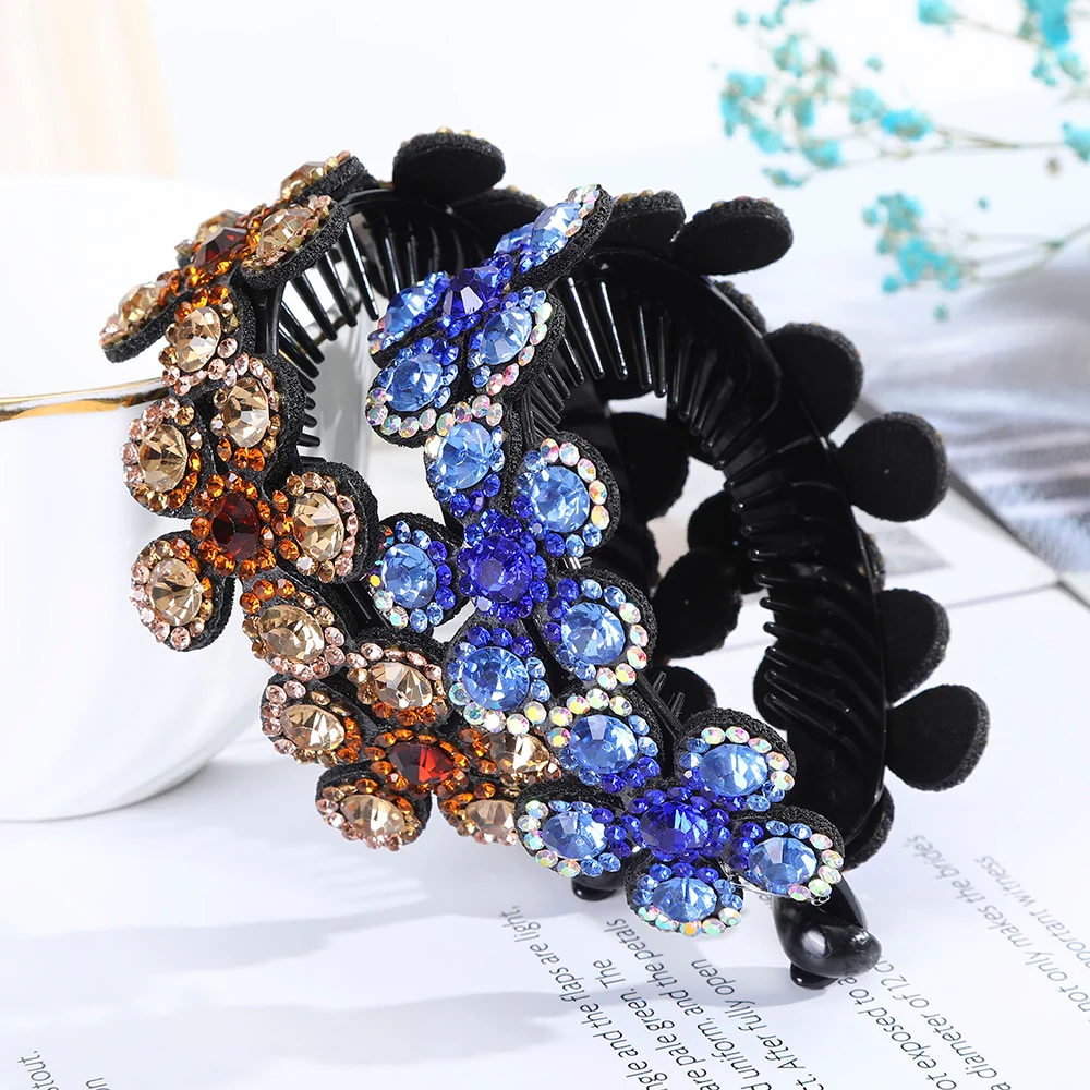 Rhinestone Flower Bun Hairpin - Image 29