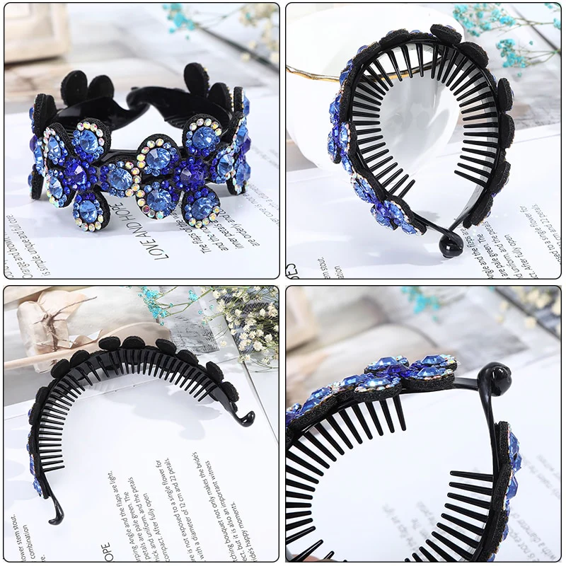 Rhinestone Flower Bun Hairpin - Image 30