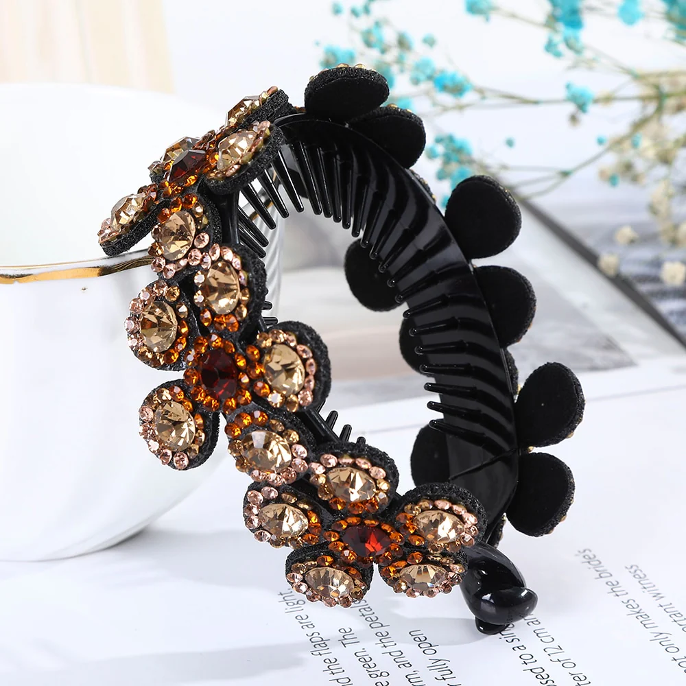 Rhinestone Flower Bun Hairpin - Image 4