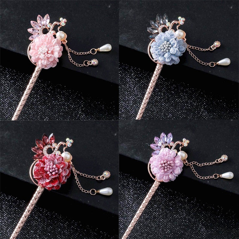 Rhinestone Flower Butterfly Hair Stick - Image 16