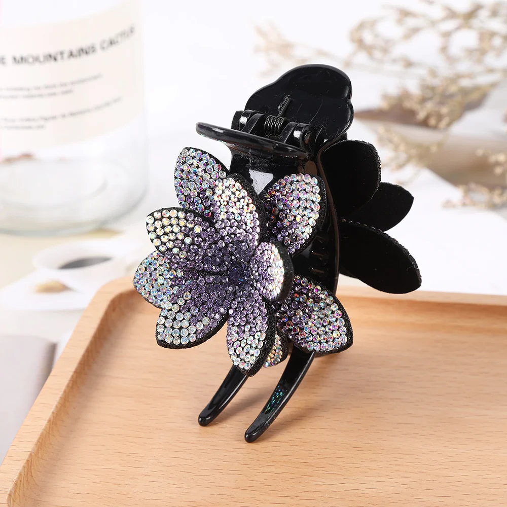 Rhinestone Flower Hair Claws - Image 10
