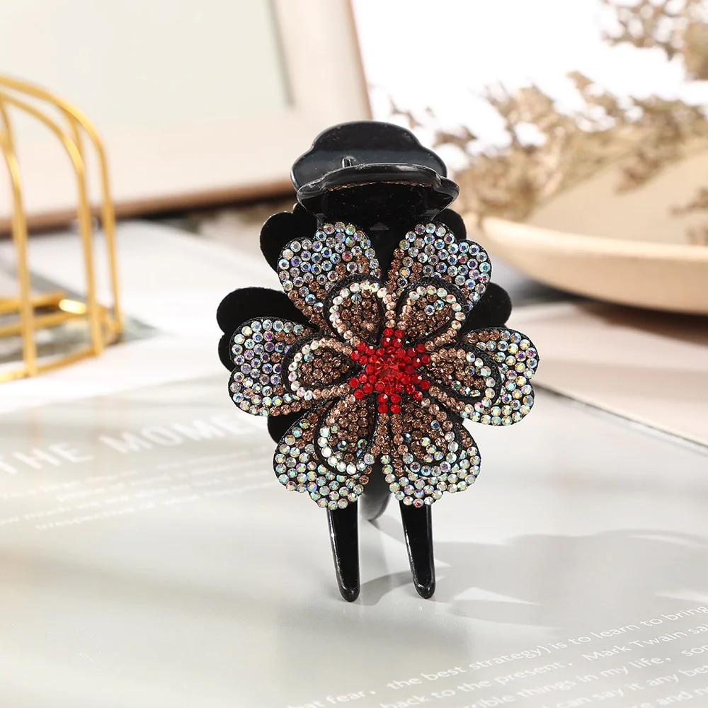 Rhinestone Flower Hair Claws - Image 16