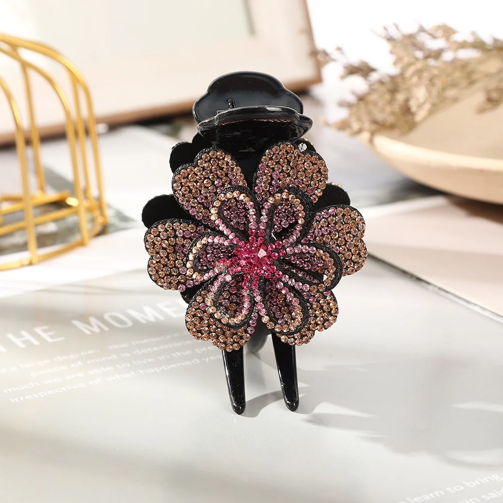 Rhinestone Flower Hair Claws - Image 2