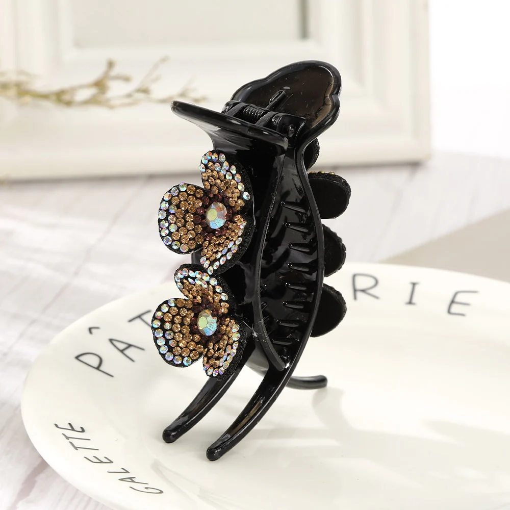 Rhinestone Flower Hair Claws - Image 3