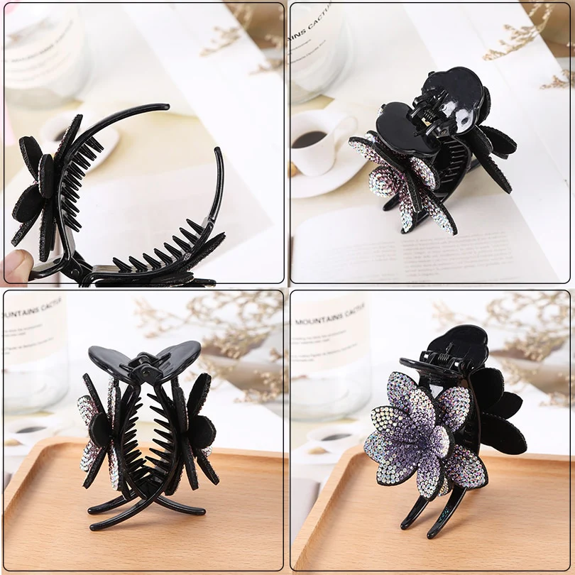 Rhinestone Flower Hair Claws - Image 30