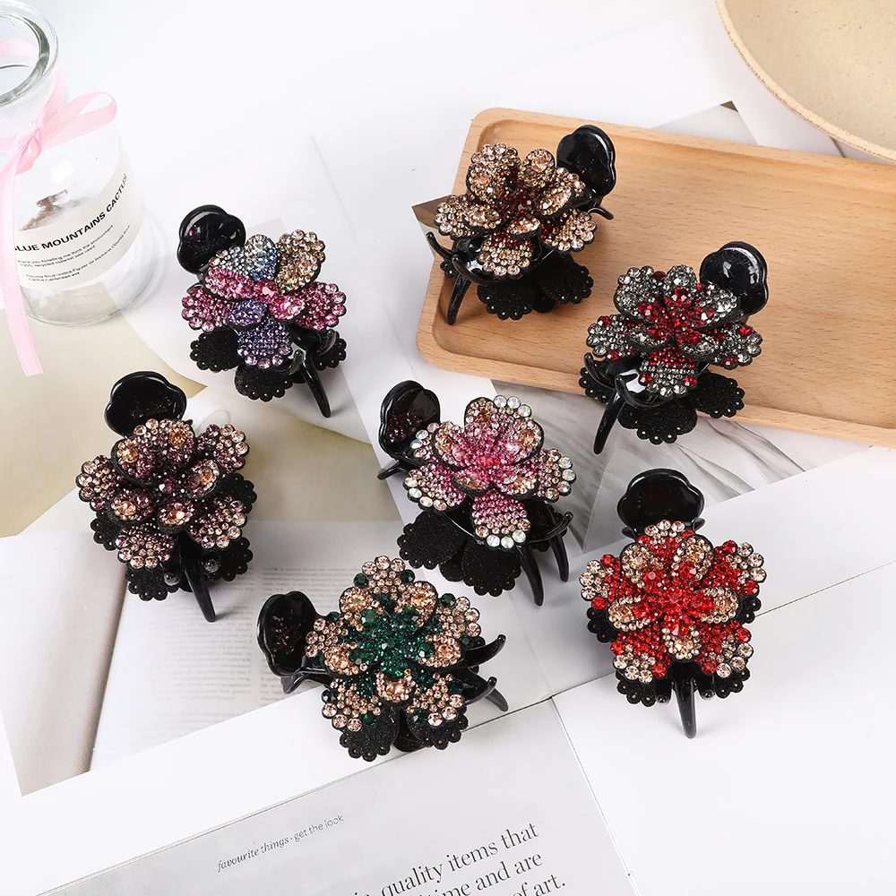 Rhinestone Flower Hair Claws - Image 31