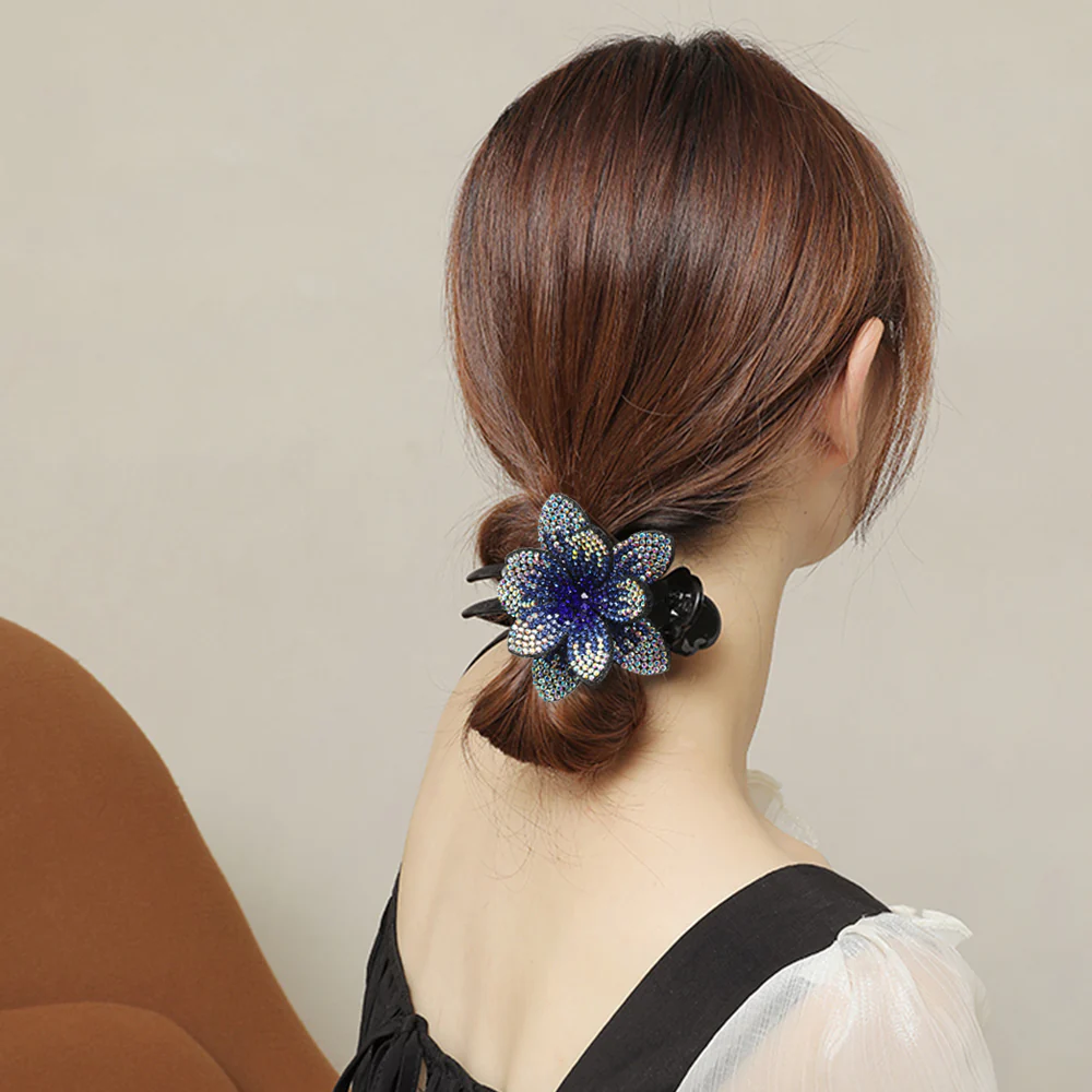 Rhinestone Flower Hair Claws - Image 34