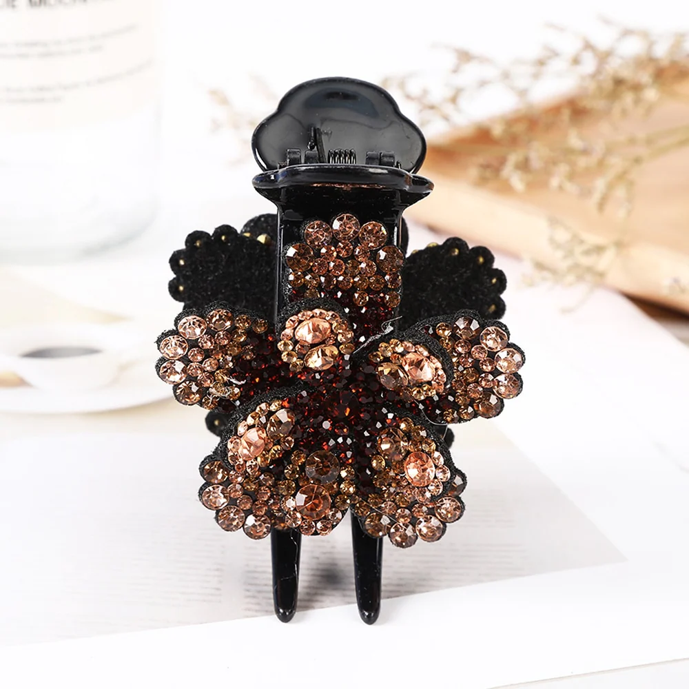 Rhinestone Flower Hair Claws - Image 5