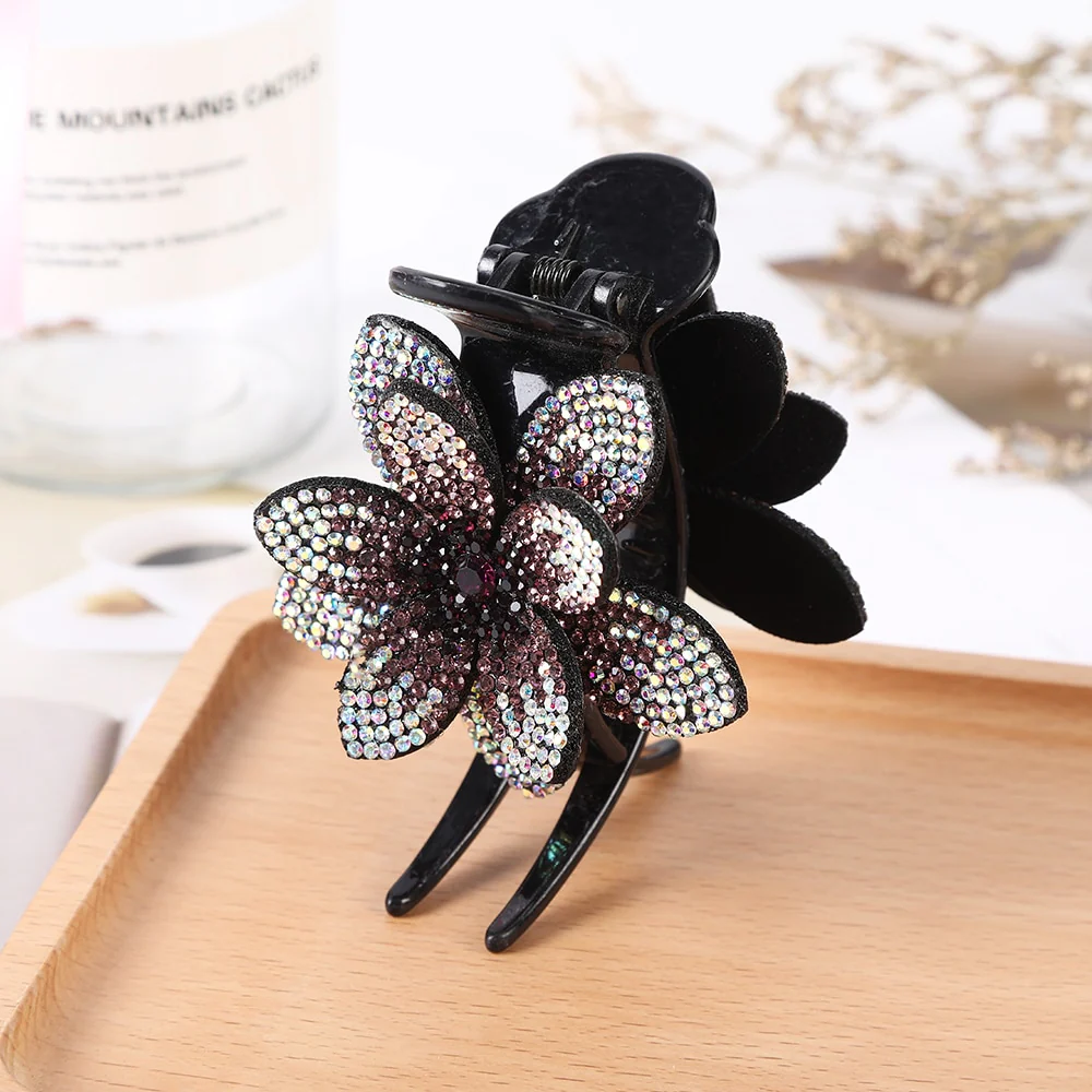 Rhinestone Flower Hair Claws - Image 7