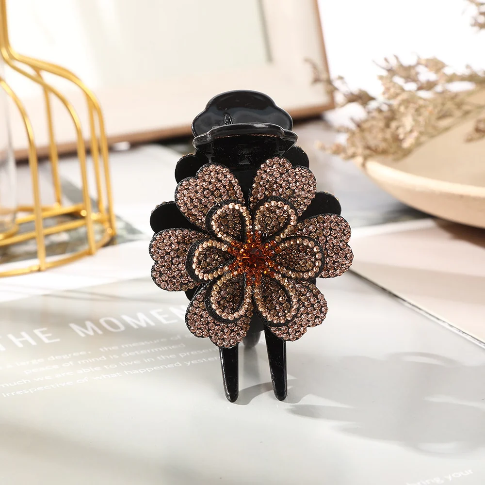 Rhinestone Flower Hair Claws - Image 8