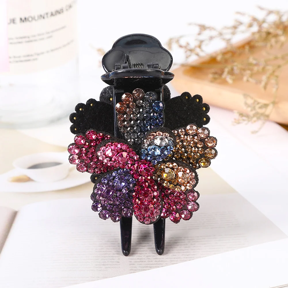 Rhinestone Flower Hair Claws - Image 9