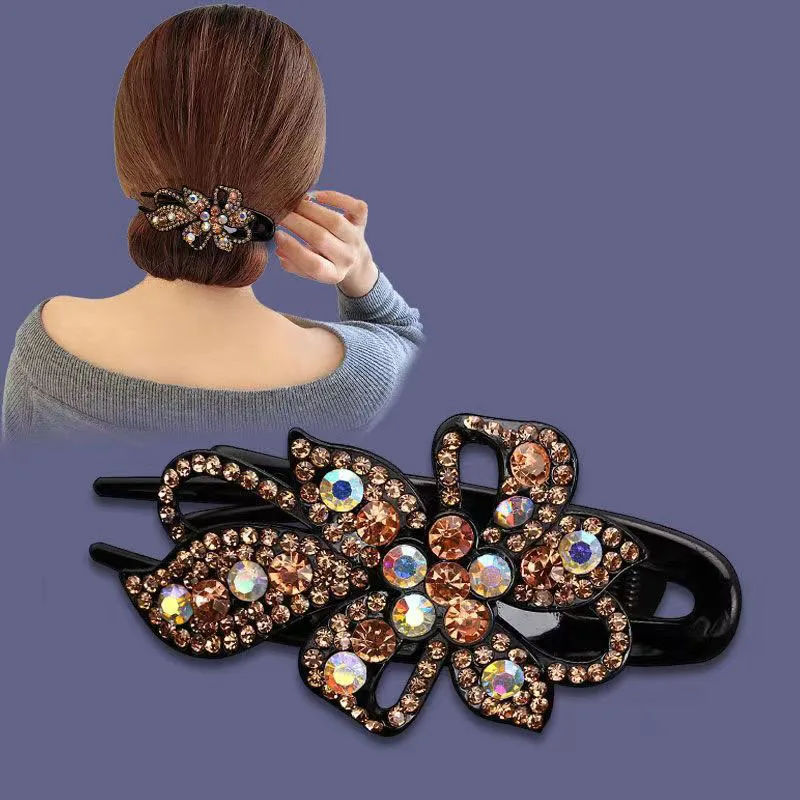 Rhinestone Flower Hair Clip - Image 10