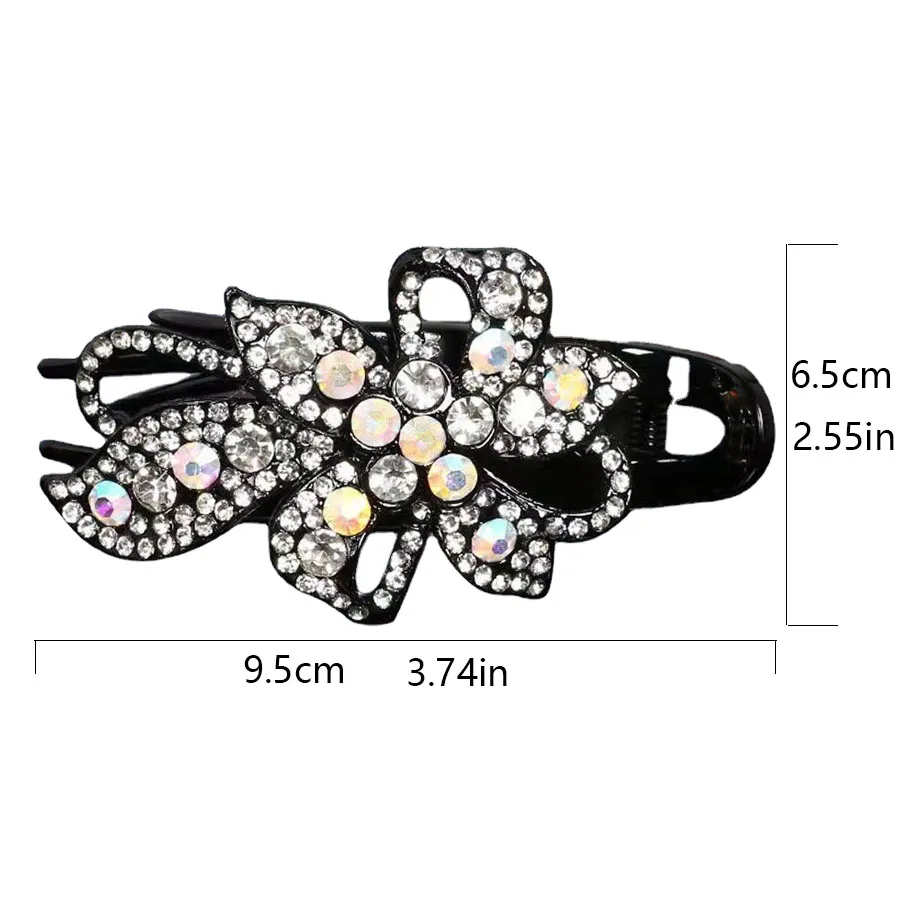 Rhinestone Flower Hair Clip - Image 3