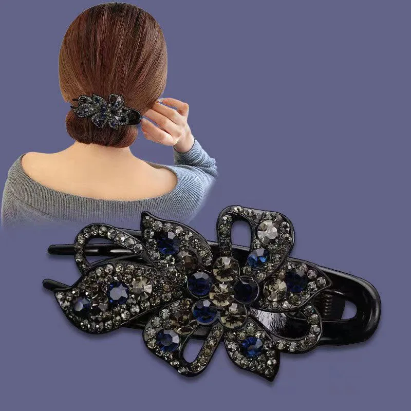 Rhinestone Flower Hair Clip - Image 5