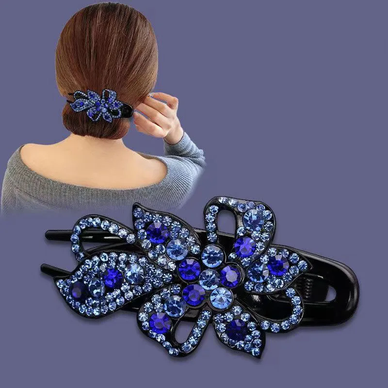 Rhinestone Flower Hair Clip - Image 6