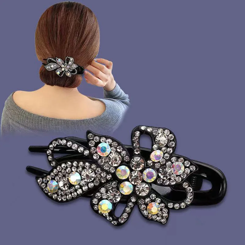 Rhinestone Flower Hair Clip - Image 7