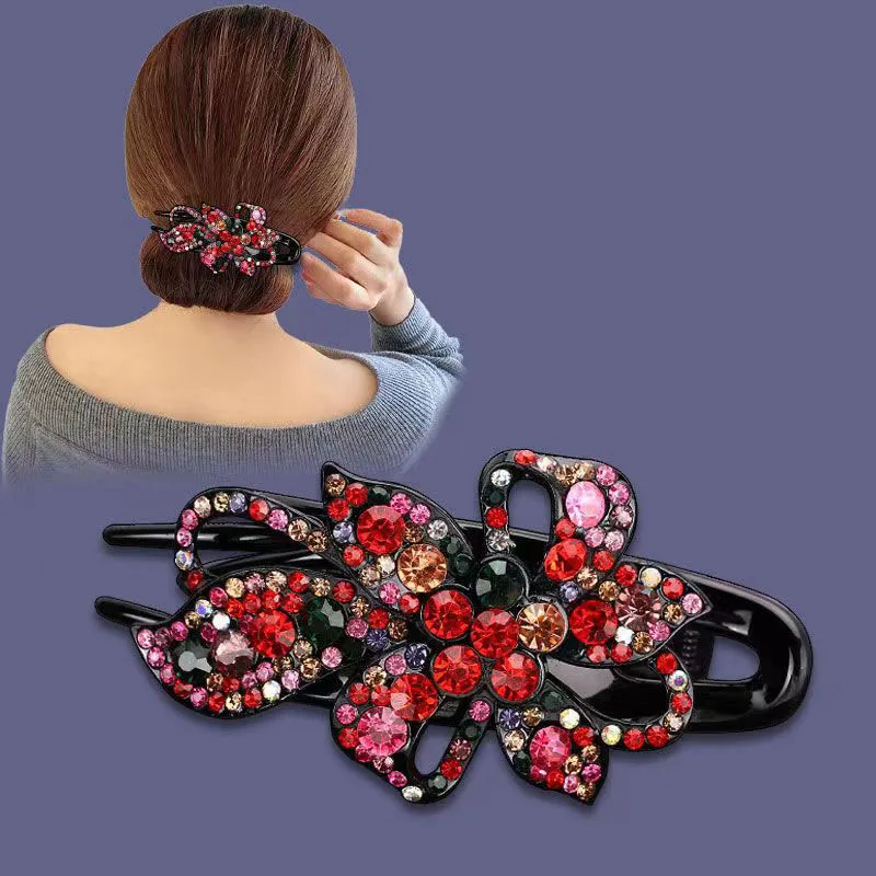 Rhinestone Flower Hair Clip - Image 8