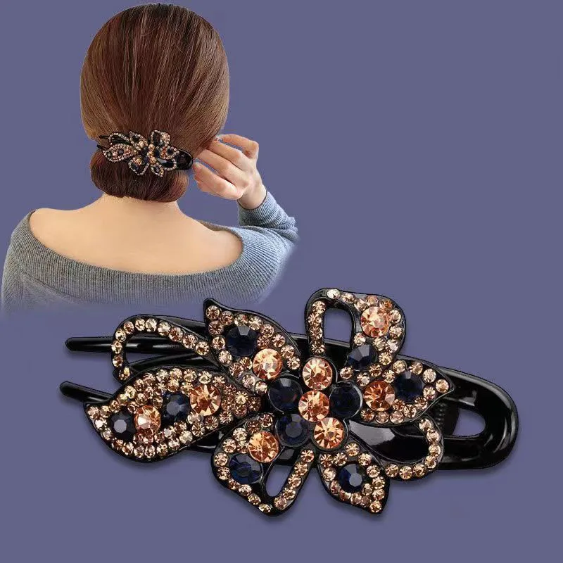 Rhinestone Flower Hair Clip - Image 9