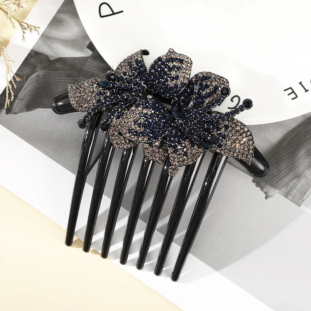 Rhinestone Flower Hair Comb - Image 11