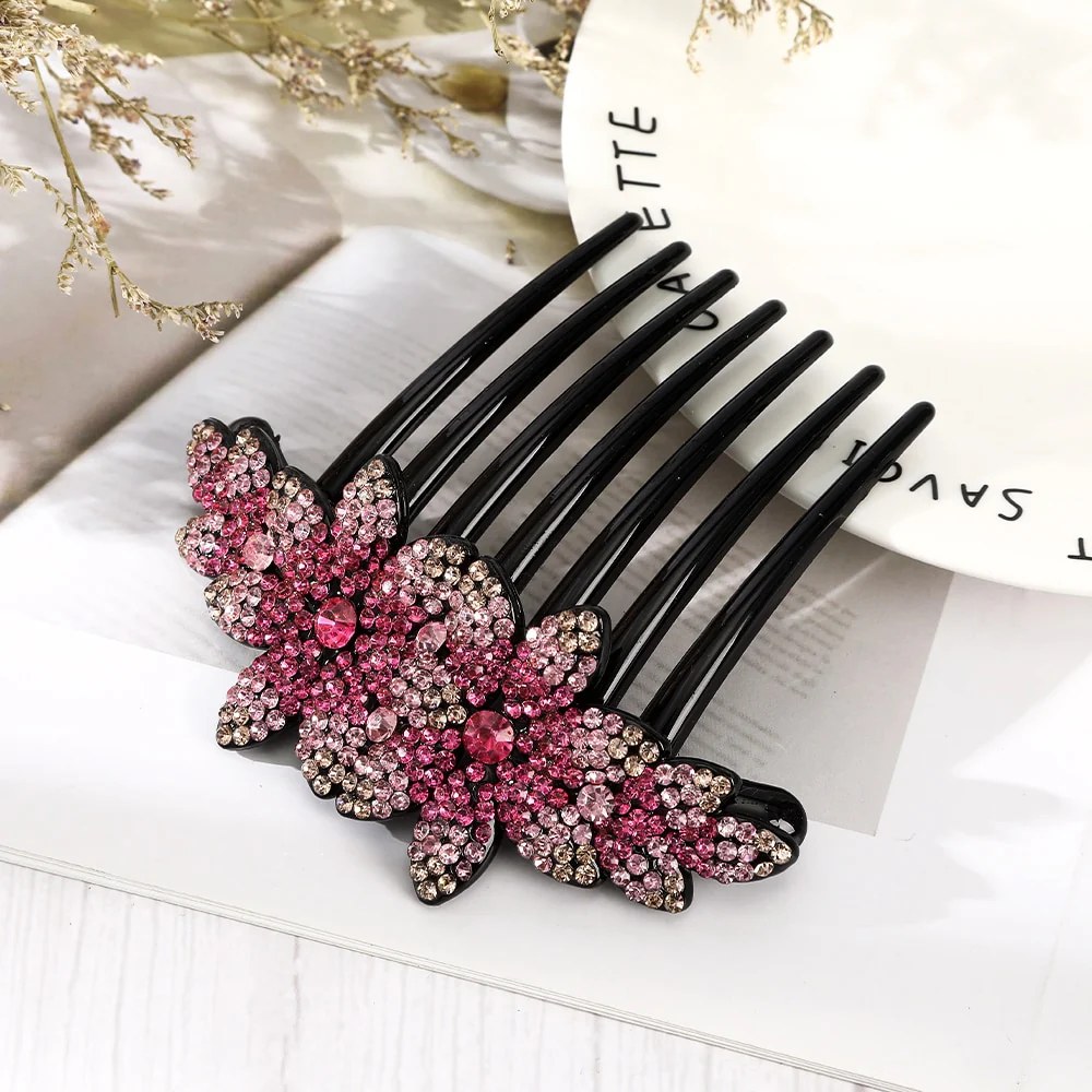 Rhinestone Flower Hair Comb - Image 14