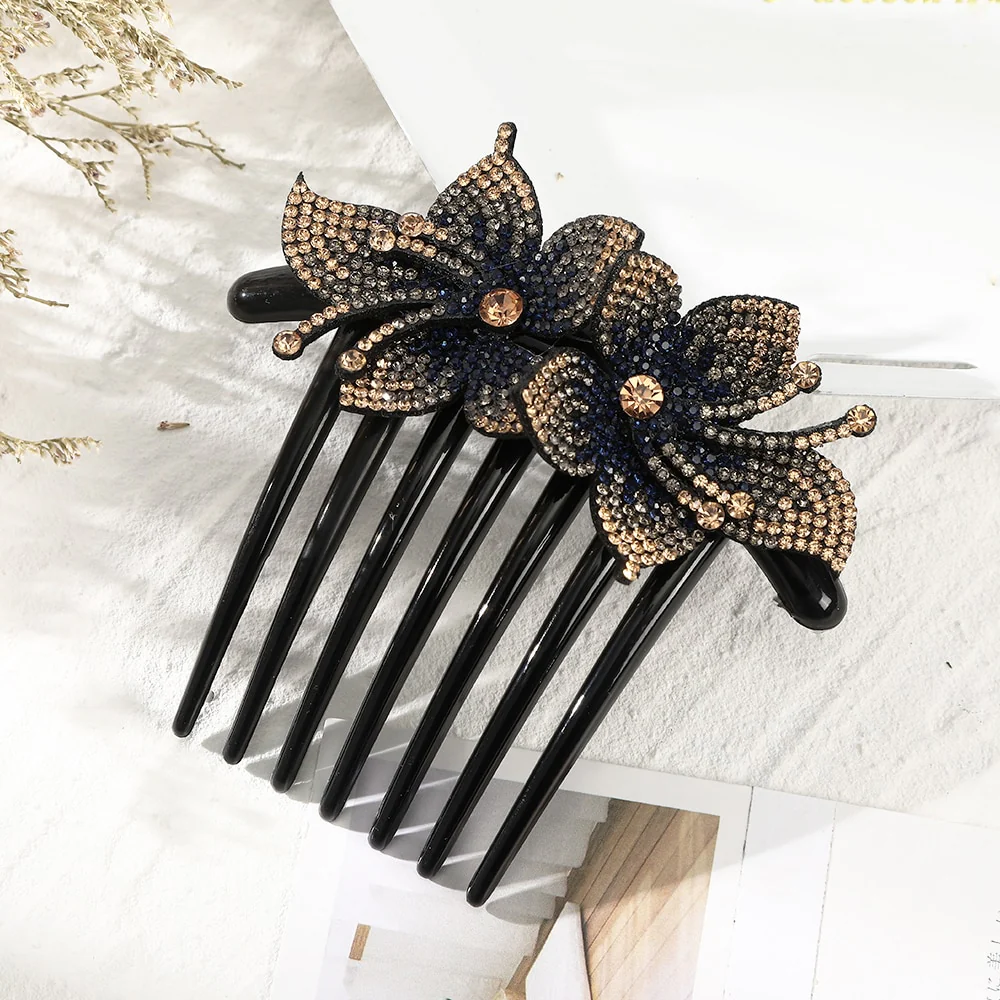 Rhinestone Flower Hair Comb - Image 15