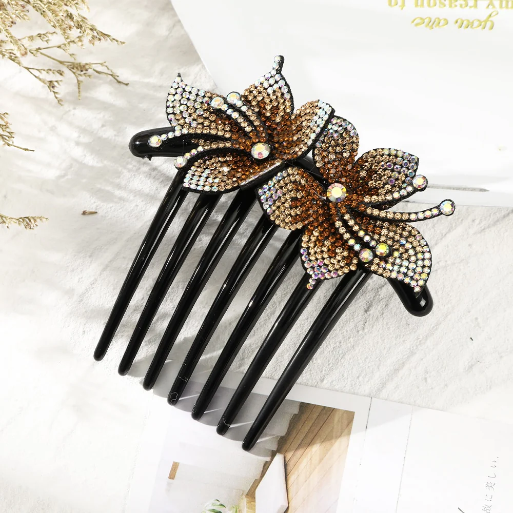Rhinestone Flower Hair Comb - Image 18