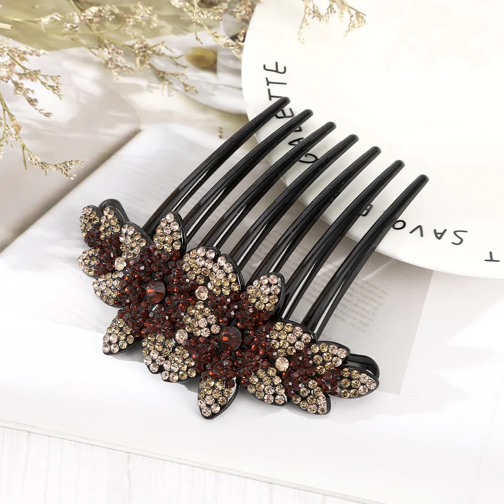 Rhinestone Flower Hair Comb - Image 21