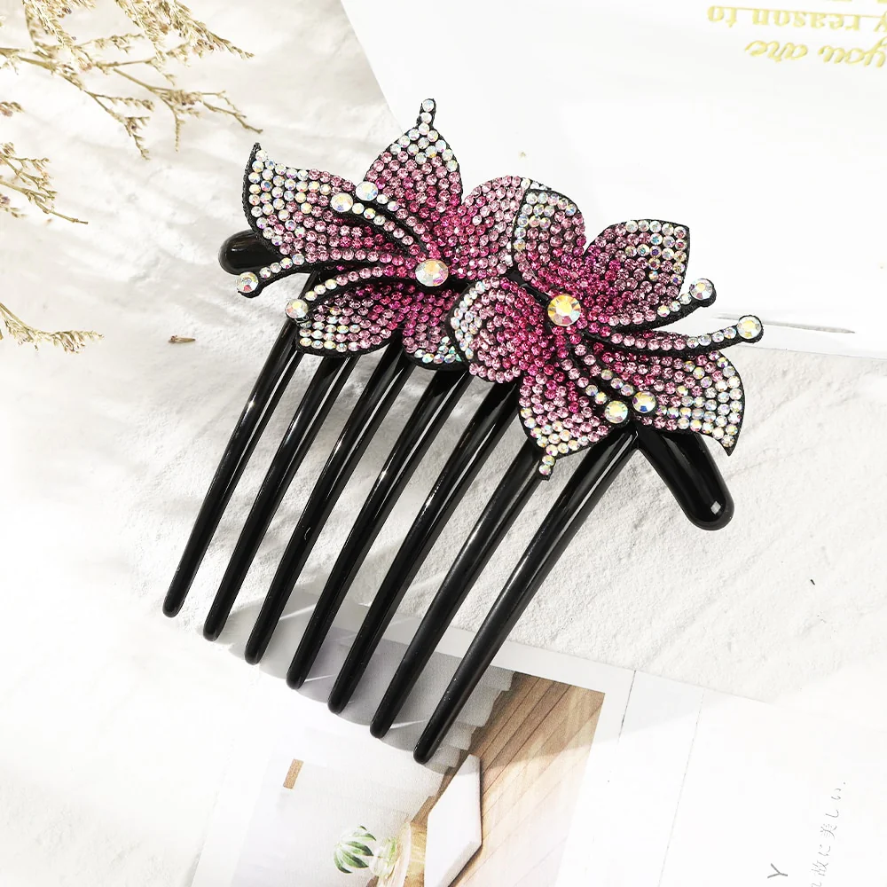 Rhinestone Flower Hair Comb - Image 22