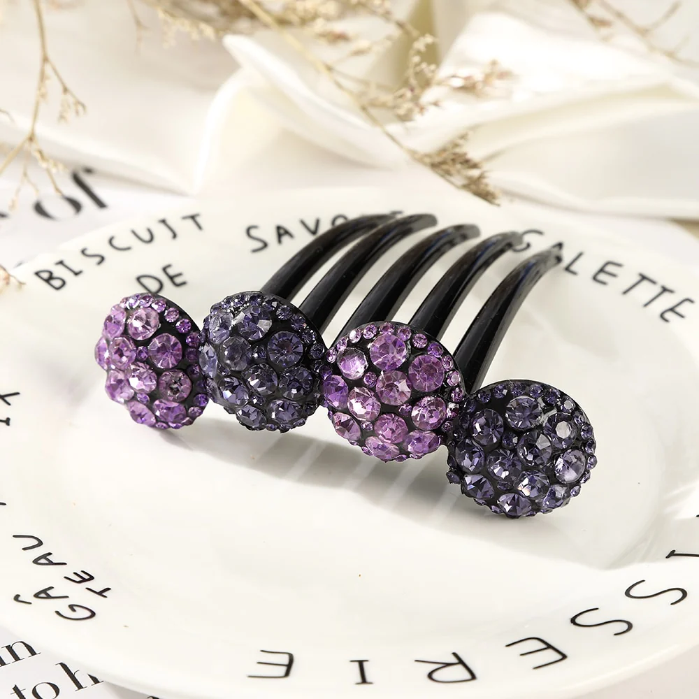 Rhinestone Flower Hair Comb - Image 24