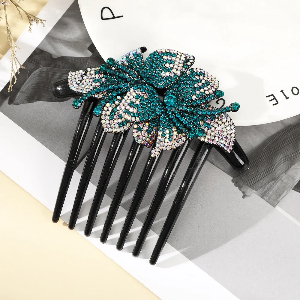 Rhinestone Flower Hair Comb - Image 26