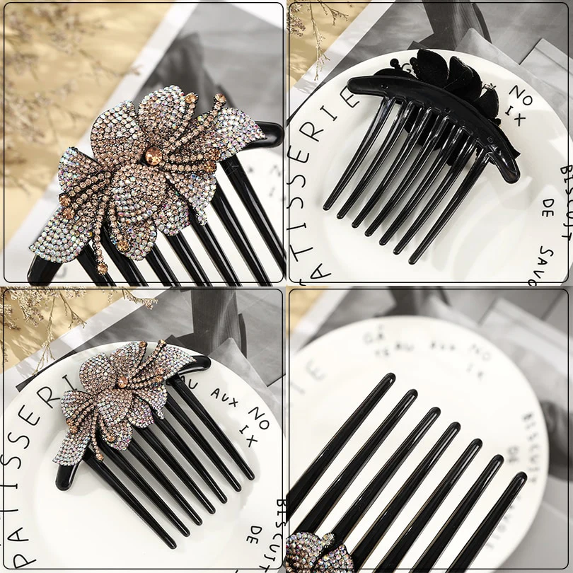 Rhinestone Flower Hair Comb - Image 32