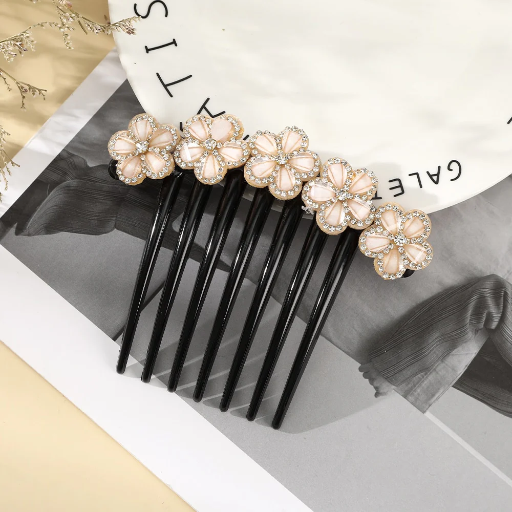Rhinestone Flower Hair Comb - Image 5