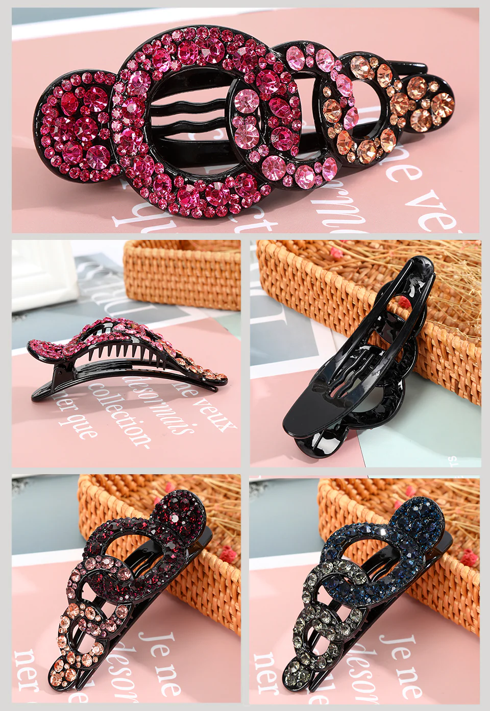 Rhinestone Hair Claw Clip - Image 65