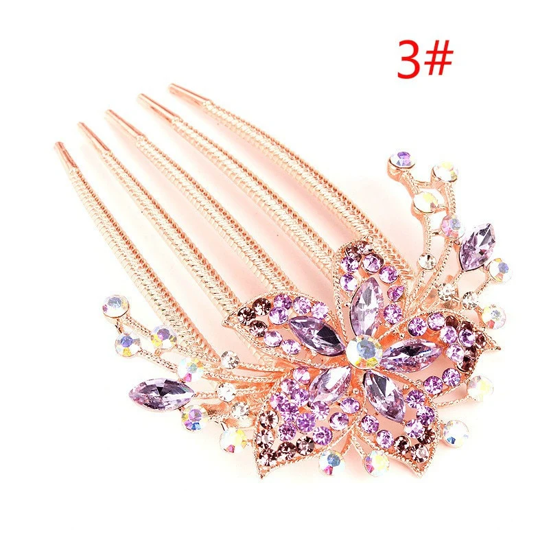 Rhinestone Hollow Out Colorful Flower Hair Pin - Image 10