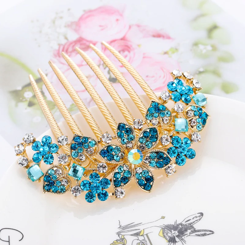 Rhinestone Hollow Out Colorful Flower Hair Pin - Image 12